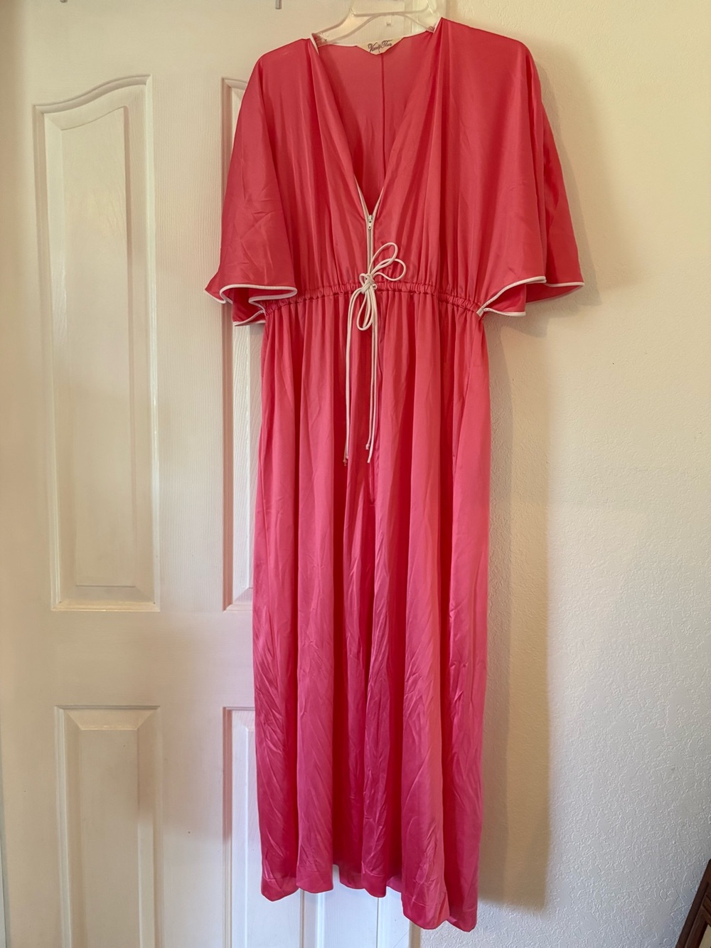 Vintage Vanity Fair Pink Nightgown House Dress Kaftan Loungewear Slip USA Large